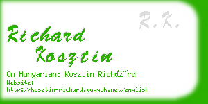 richard kosztin business card